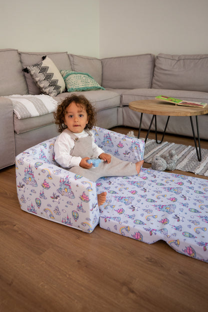 Children's Mini Sofa 2-In-1 Unicorn Sparkle