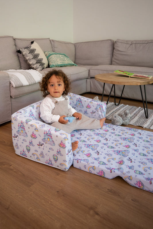 Kids Sofa 2-In-1 Unicorn Sparkle - Childrens sofa couch