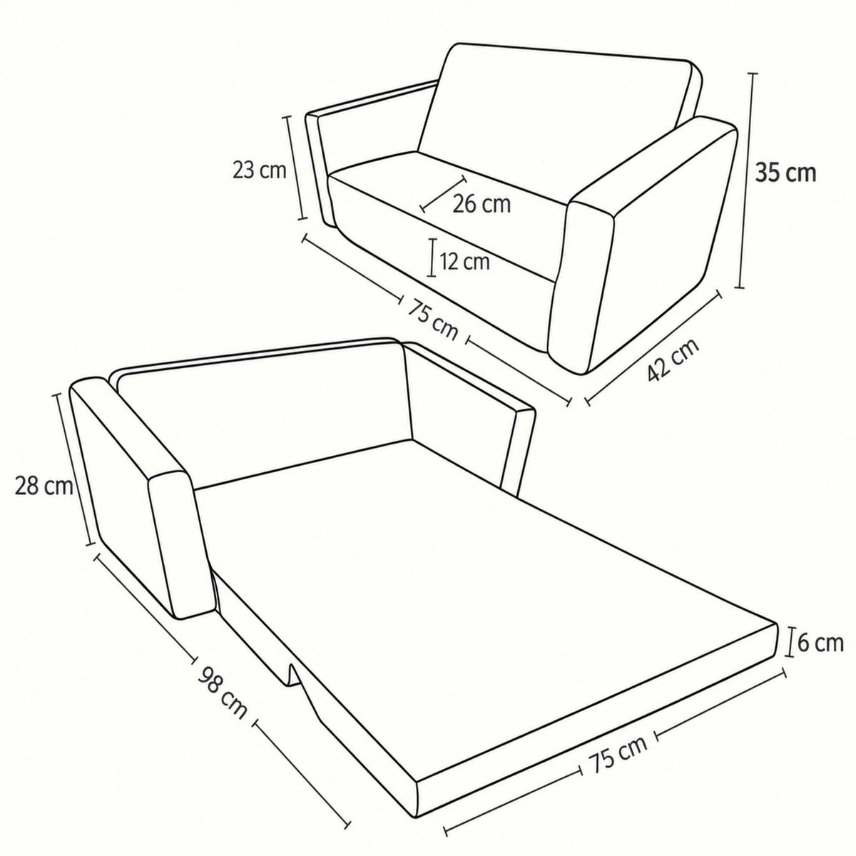 Canapé enfant pliable